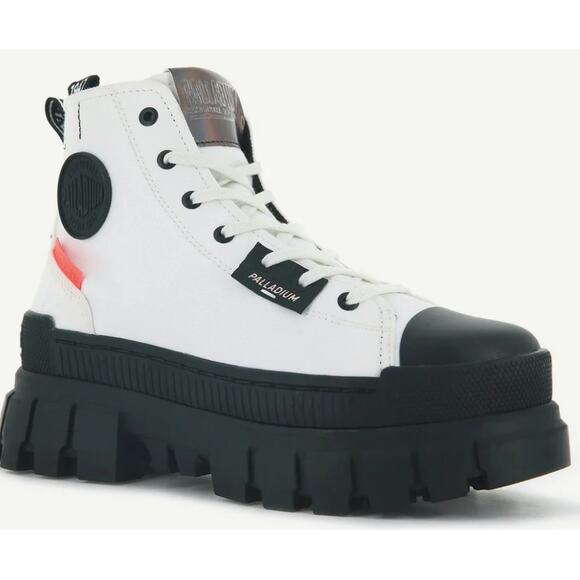 Palladium Star White Shoes‎ Women's 10 Medium REVOLT HI Tops Industrial Grunge - Picture 11 of 11